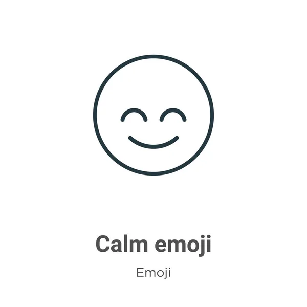 Kalm Emoji Outline Vector Icoon Dunne Lijn Zwart Rustige Emoji — Stockvector