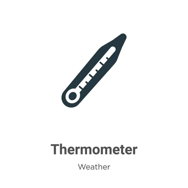 Termometer Vektor Ikon Vit Bakgrund Platt Vektor Termometer Ikon Symbol — Stock vektor