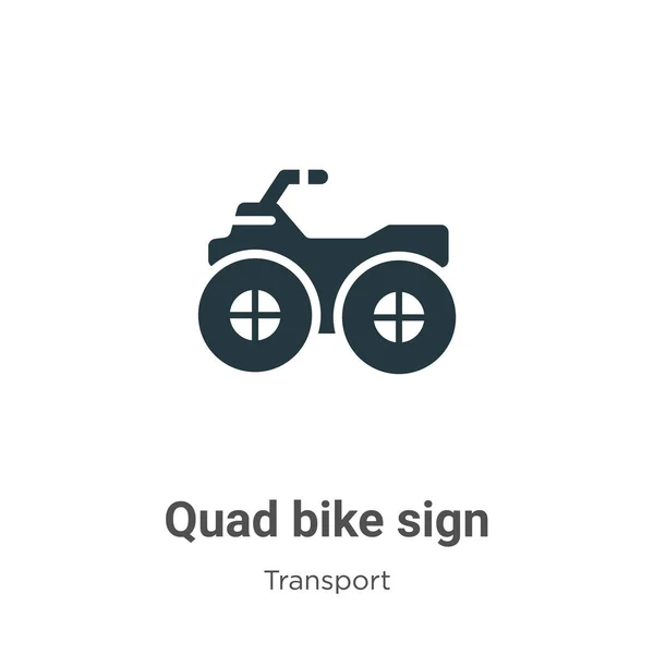 Quad Vélo Signe Glyphe Icône Vecteur Sur Fond Blanc Vecteur — Image vectorielle
