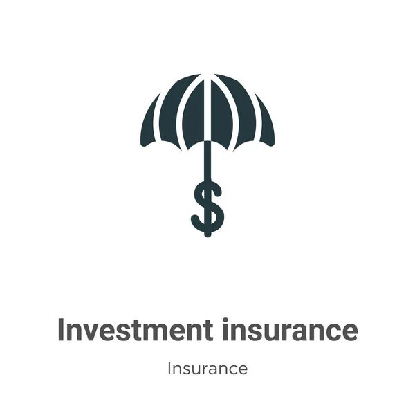 Ikona Wektora Ubezpieczeń Inwestycyjnych Białym Tle Płaskie Wektorowe Ubezpieczenie Inwestycyjne — Wektor stockowy