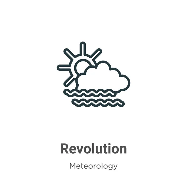 革命概要ベクトルアイコン 白地に隔離された編集可能な気象概念からの細い線黒革命アイコン フラットベクトルシンプルな要素イラスト — ストックベクタ