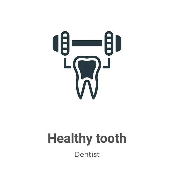 Ikona Zdrowego Wektora Zęba Białym Tle Płaski Wektor Zdrowy Symbol — Wektor stockowy