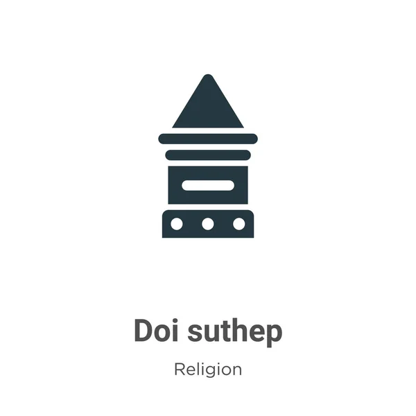 Doi Suthep Glyph Icon Vector Auf Weißem Hintergrund Flacher Vektor — Stockvektor
