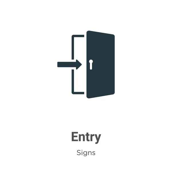 Entrée Glyphe Icône Vecteur Sur Fond Blanc Signe Symbole Icône — Image vectorielle
