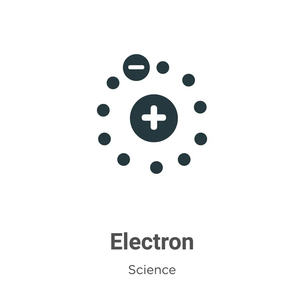 Electron Glyph Icoon Vector Witte Achtergrond Flat Vector Electron Pictogram — Stockvector