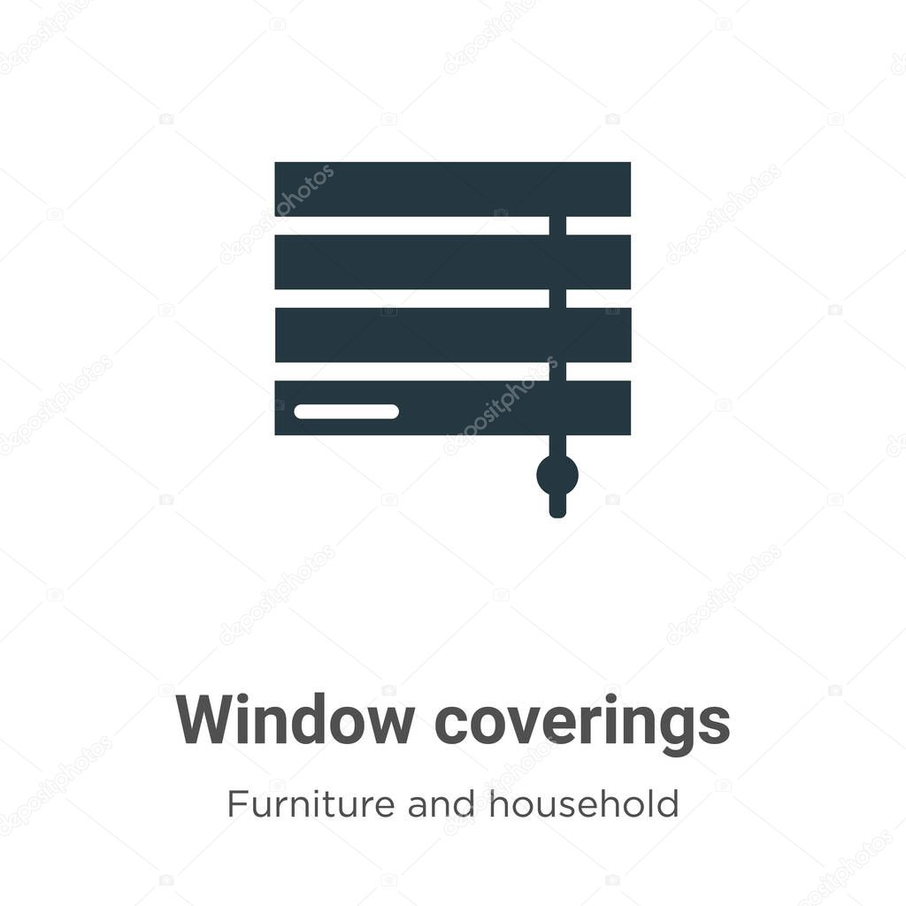 Window coverings vector icon on white background. Flat vector window coverings icon symbol sign from modern furniture and household collection for mobile concept and web apps design.