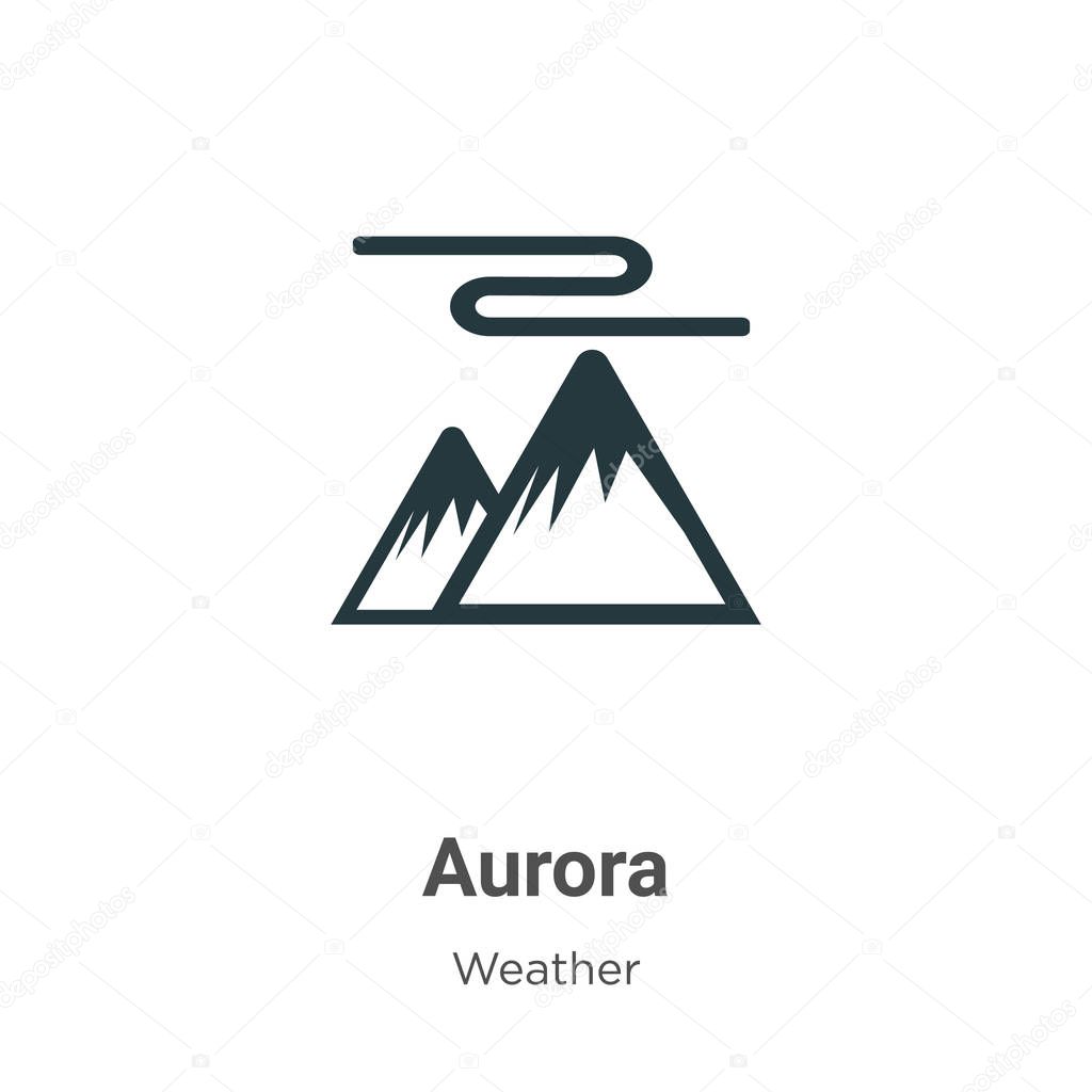 Aurora vector icon on white background. Flat vector aurora icon symbol sign from modern weather collection for mobile concept and web apps design.