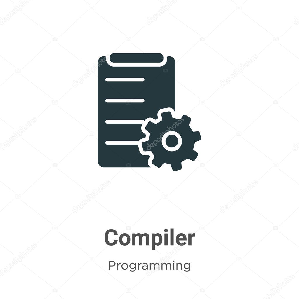 Compiler vector icon on white background. Flat vector compiler icon symbol sign from modern programming collection for mobile concept and web apps design.