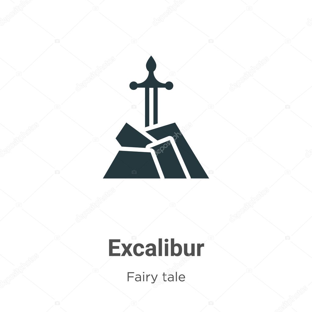 Excalibur vector icon on white background. Flat vector excalibur icon symbol sign from modern fairy tale collection for mobile concept and web apps design.