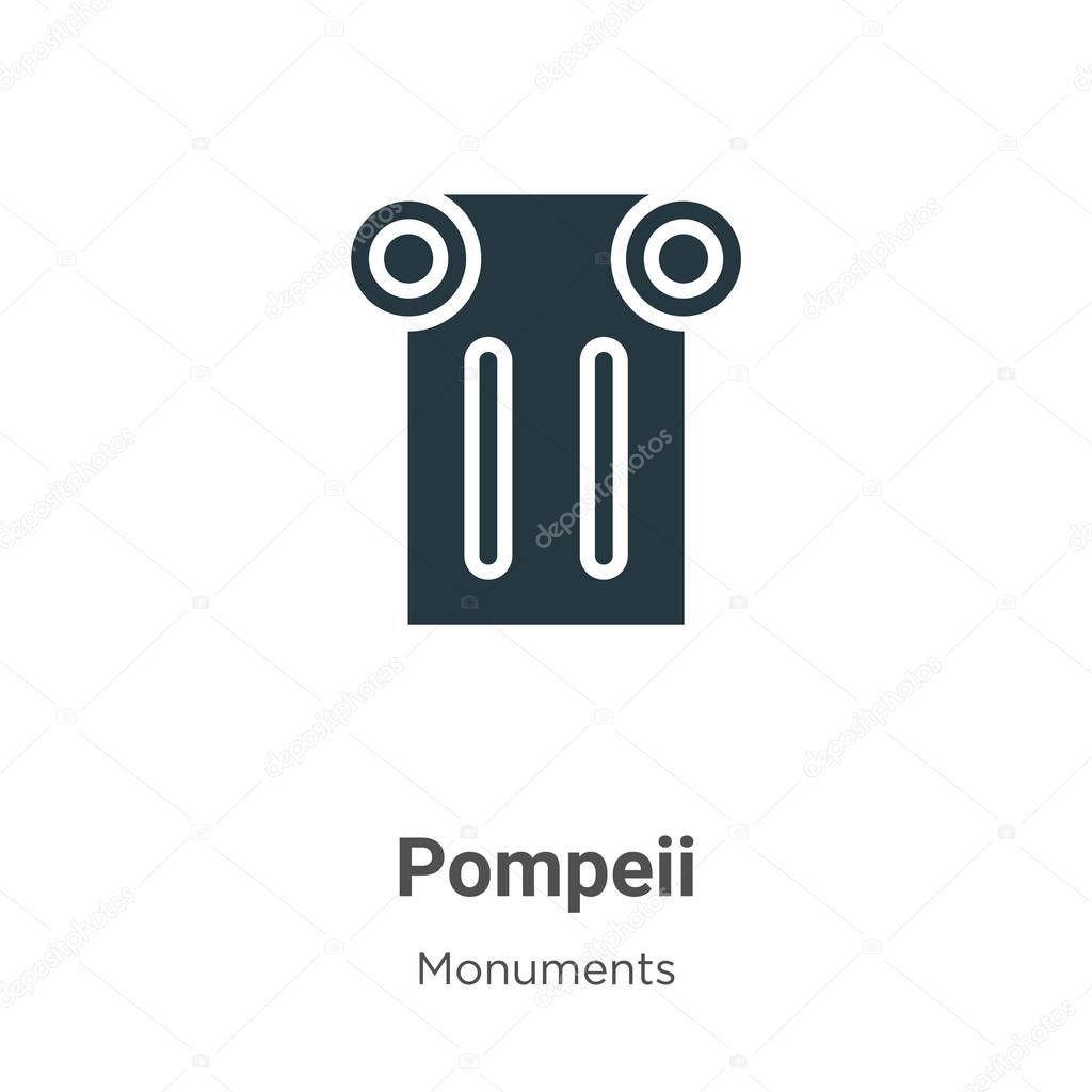 Pompeii glyph icon vector on white background. Flat vector pompeii icon symbol sign from modern monuments collection for mobile concept and web apps design.
