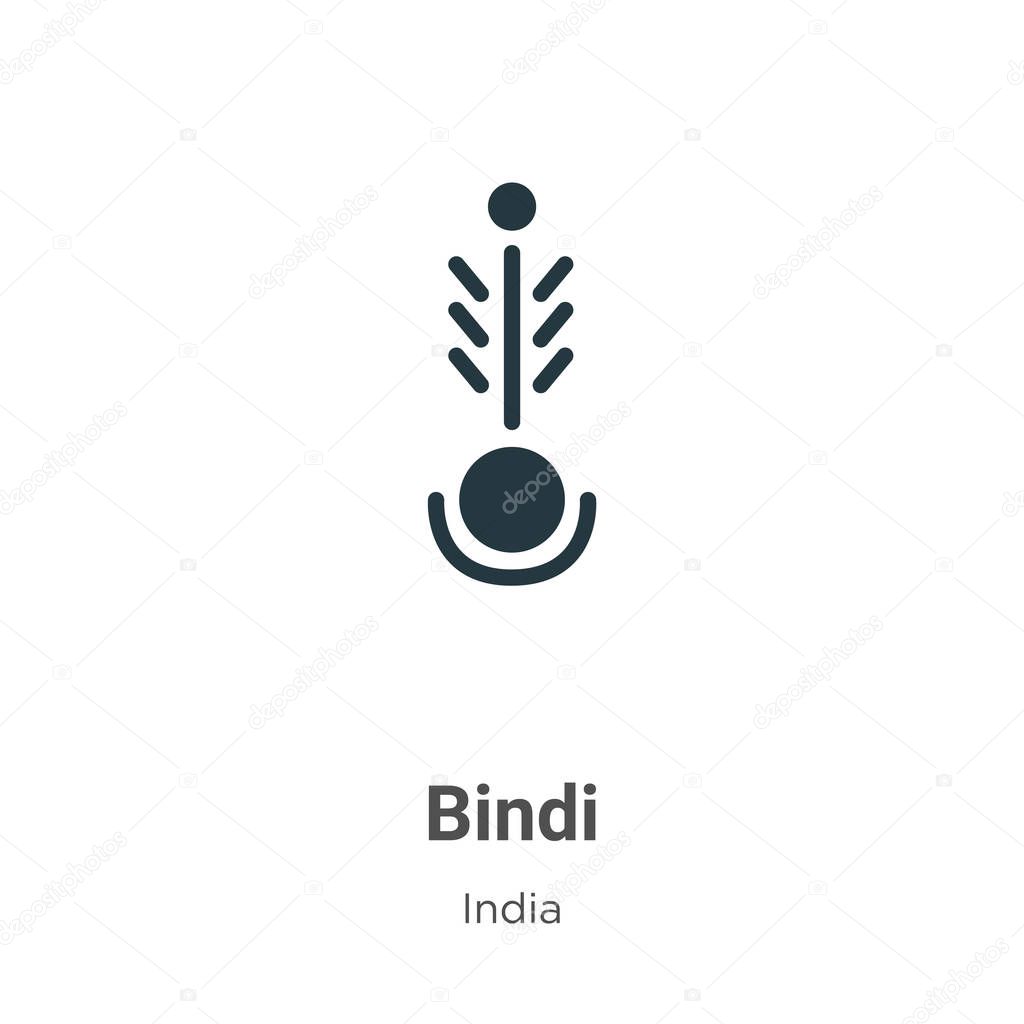 Bindi vector icon on white background. Flat vector bindi icon symbol sign from modern india collection for mobile concept and web apps design.