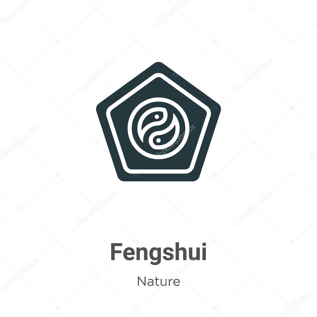 Fengshui glyph icon vector on white background. Flat vector fengshui icon symbol sign from modern nature collection for mobile concept and web apps design.
