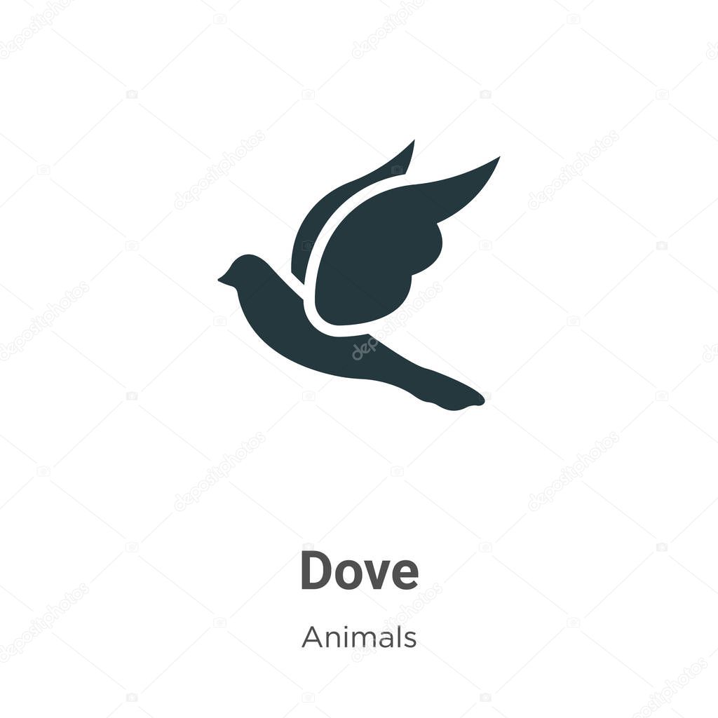 Dove vector icon on white background. Flat vector dove icon symbol sign from modern animals collection for mobile concept and web apps design.