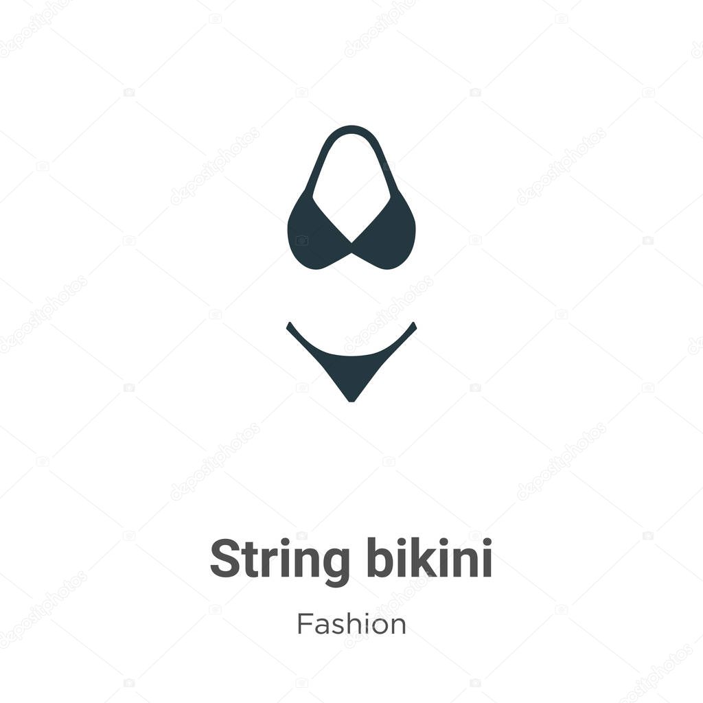 String bikini vector icon on white background. Flat vector string bikini icon symbol sign from modern fashion collection for mobile concept and web apps design.