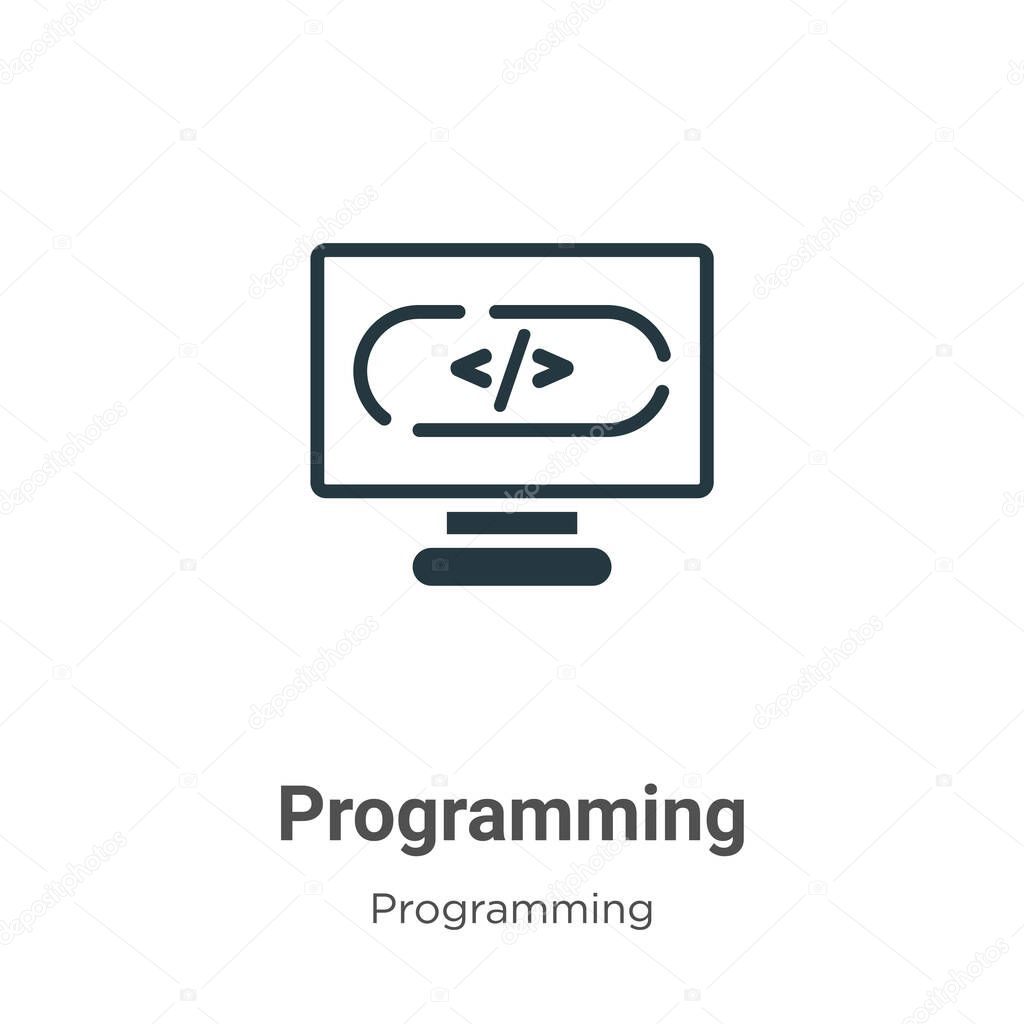 Programming glyph icon vector on white background. Flat vector programming icon symbol sign from modern programming collection for mobile concept and web apps design.