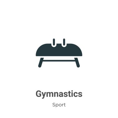 Beyaz arka planda jimnastik vektör simgesi. Mobil konsept ve web uygulamaları tasarımı için modern spor koleksiyonundan düz vektör jimnastik simgesi işareti.