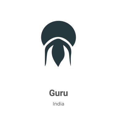 Beyaz arkaplanda Guru vektör simgesi. Mobil konsept ve web uygulamaları tasarımı için modern Hindistan koleksiyonundan düz vektör guru simgesi işareti.