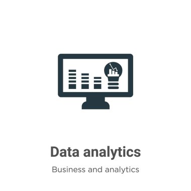 Data analytics vector icon on white background. Flat vector data analytics icon symbol sign from modern business and analytics collection for mobile concept and web apps design.