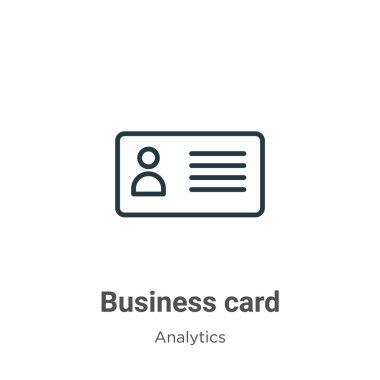 Kartvizit ana hatları vektör simgesi. İnce çizgi siyah kart simgesi, düz vektör basit element illüstrasyonuName