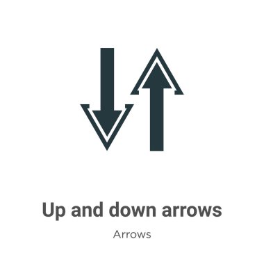 Beyaz arkaplanda yukarı ve aşağı ok vektör simgesi. Mobil konsept ve web uygulamaları tasarımı için modern ok koleksiyonundan düz ok simgesi simgesi işareti.