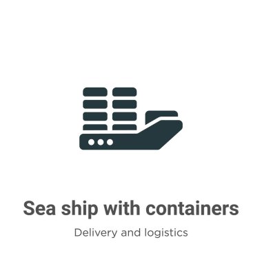 Beyaz arka planda taşıyıcı ikonu olan bir deniz gemisi. Mobil kavram ve web uygulamaları tasarımı için modern dağıtım ve lojistik koleksiyonundan ikon sembollü düz vektör deniz gemisi.