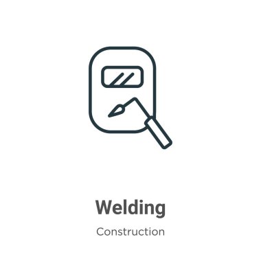 Welding outline vector icon. Thin line black welding icon, flat vector simple element illustration from editable construction concept isolated on white background