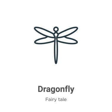 Yusufçuk ana hatlı vektör simgesi. İnce çizgi siyah yusufçuk ikonu, düz vektör basit element çizimi düzenlenebilir peri masalı kavramından beyaz arkaplanda izole edilmiş