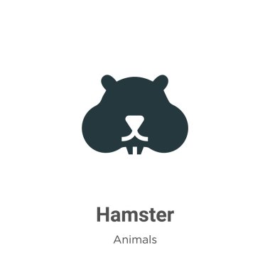 Beyaz arkaplanda hamster vektör simgesi. Mobil konsept ve web uygulamaları tasarımı için modern hayvan koleksiyonundan düz vektör hamster simgesi işareti.