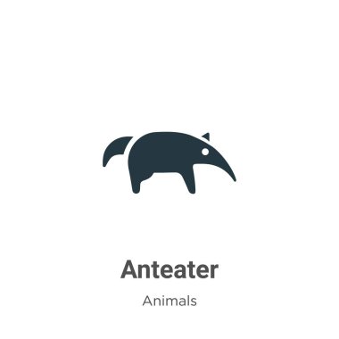 Beyaz arkaplanda karınca yiyen vektör simgesi. Mobil konsept ve web uygulamaları tasarımı için modern hayvan koleksiyonundan düz vektör karıncayiyen sembolü işareti.