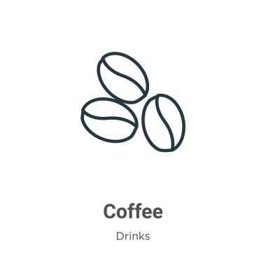 Coffee outline vector icon. Thin line black coffee icon, flat vector simple element illustration from editable drinks concept isolated on white background