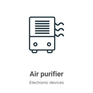 Hava temizleyici ana hat vektör simgesi. İnce çizgi siyah hava temizleyici simgesi, düz vektör basit element gösterimi düzenlenebilir elektronik aygıtlar kavramından beyaz arkaplanda izole edilmiş