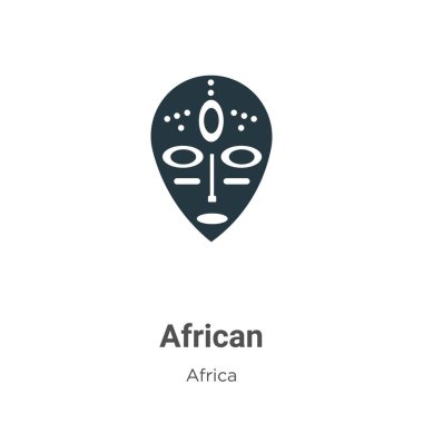 Beyaz arkaplanda Afrika vektör simgesi. Mobil konsept ve web uygulamaları tasarımı için modern Afrika koleksiyonundan düz vektör afrika simgesi işareti.