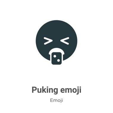 Puking emoji vector icon on white background. Flat vector puking emoji icon symbol sign from modern emoji collection for mobile concept and web apps design.