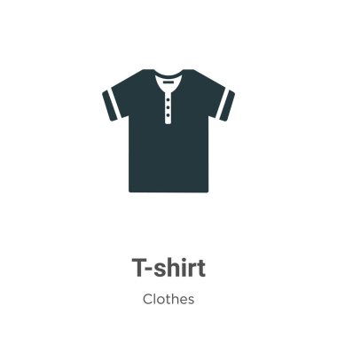 Beyaz arkaplanda tişört vektör simgesi. Mobil konsept ve web uygulamaları tasarımı için modern kıyafet koleksiyonundan düz vektör t-shirt simgesi işareti.