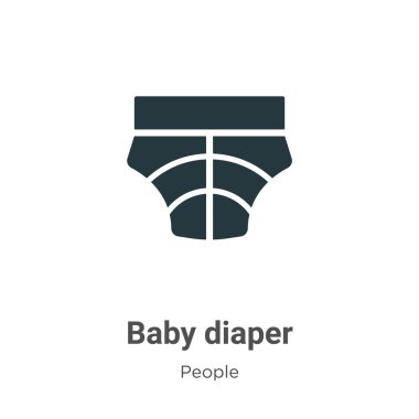Beyaz arka planda bebek bezi simgesi taşıyıcısı. Mobil konsept ve web uygulamaları tasarımı için modern insan koleksiyonundan düz vektör bebek bezi simgesi işareti.