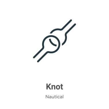Knot outline vector icon. Thin line black knot icon, flat vector simple element illustration from editable nautical concept isolated on white background
