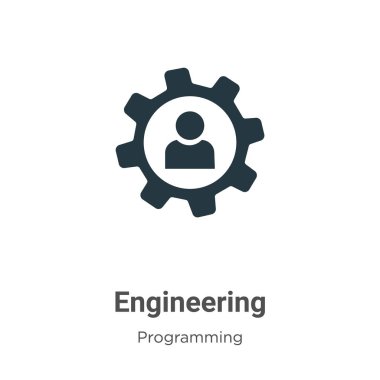 Beyaz arkaplanda mühendislik vektör simgesi. Mobil konsept ve web uygulamaları tasarımı için modern programlama koleksiyonundan düz vektör mühendislik simgesi işareti.