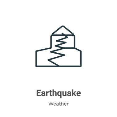 Earthquake outline vector icon. Thin line black earthquake icon, flat vector simple element illustration from editable weather concept isolated on white background