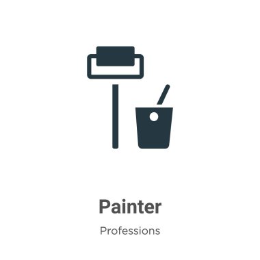 Painter vector icon on white background. Flat vector painter icon symbol sign from modern professions collection for mobile concept and web apps design.