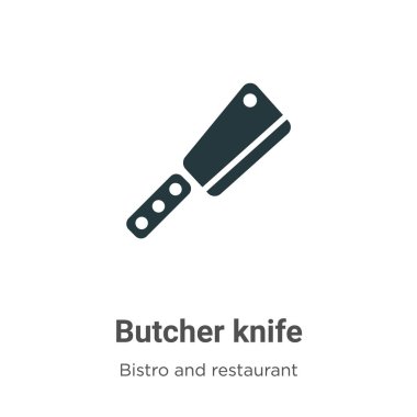 Beyaz arka planda kasap bıçağı vektör simgesi. Mobil konsept ve web uygulamaları tasarımı için modern bistro ve restoran koleksiyonundan düz vektör kasap bıçağı simgesi işareti.