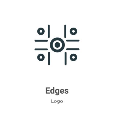 Beyaz arkaplanda kenarlar simge vektörü. Mobil konsept ve web uygulamaları tasarımı için modern logo koleksiyonundan düz vektör kenarları simgesi işareti.