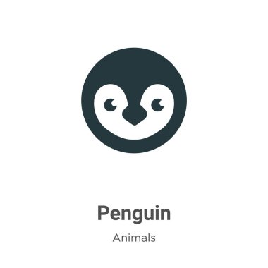 Beyaz arkaplanda Penguen vektör simgesi. Mobil konsept ve web uygulamaları tasarımı için modern hayvan koleksiyonundan düz vektör penguen simgesi işareti.
