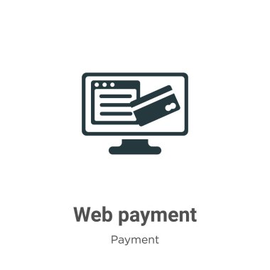 Beyaz arka planda web ödeme glifleri ikon vektörü. Mobil konsept ve web uygulamaları tasarımı için modern ödeme koleksiyonundan düz vektör web ödeme simgesi işareti.