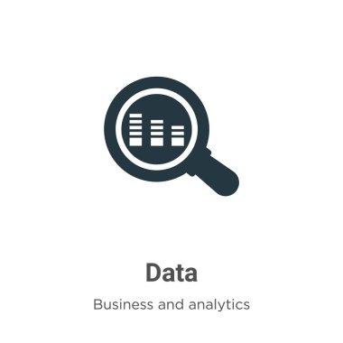 Data vector icon on white background. Flat vector data icon symbol sign from modern business and analytics collection for mobile concept and web apps design.
