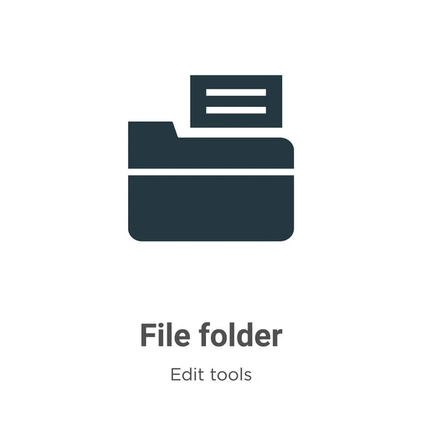 File Folder Vector Icon White Background Flat Vector File Folder — Stock Vector