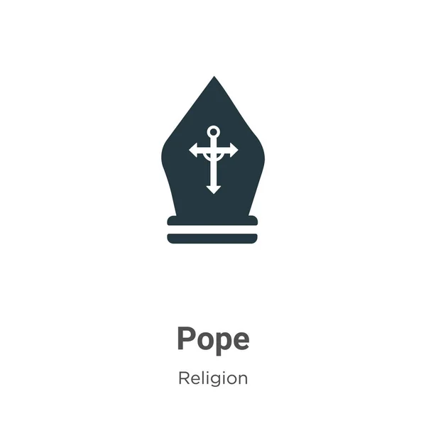 Papieska Ikona Wektora Białym Tle Płaski Wektor Symbol Ikony Papieża — Wektor stockowy
