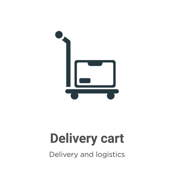Delivery Cart Vector Icon White Background Flat Vector Delivery Cart — Vettoriale Stock