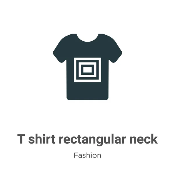 Tシャツの白い背景に長方形の首ベクトルアイコン モバイルコンセプトとWebアプリのデザインのための現代的なファッションコレクションからフラットベクトルTシャツ長方形ネックアイコン記号サイン — ストックベクタ