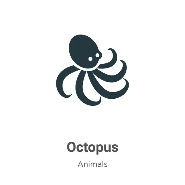 Icône vectorielle Octopus sur fond blanc. Vecteur plat icône de poulpe signe de la collection d'animaux modernes pour le concept mobile et la conception d'applications Web. — Image vectorielle
