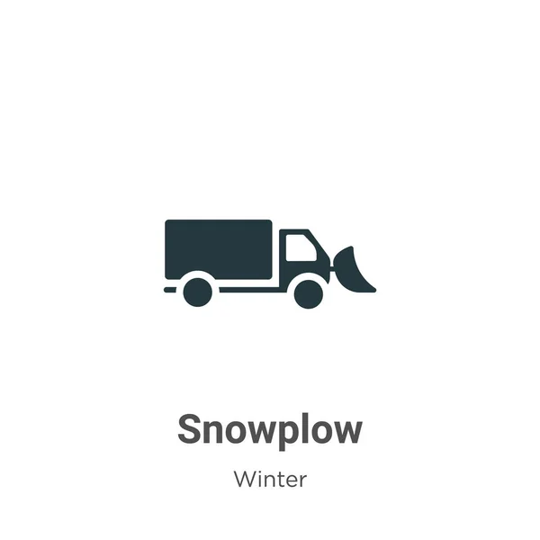 Snowplow Vetor Ícone Glifo Fundo Branco Sinal Símbolo Placa Neve — Vetor de Stock